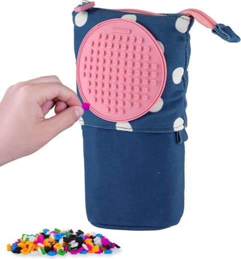 Estuche pop-up Pixie Crew azul con lunares blancos