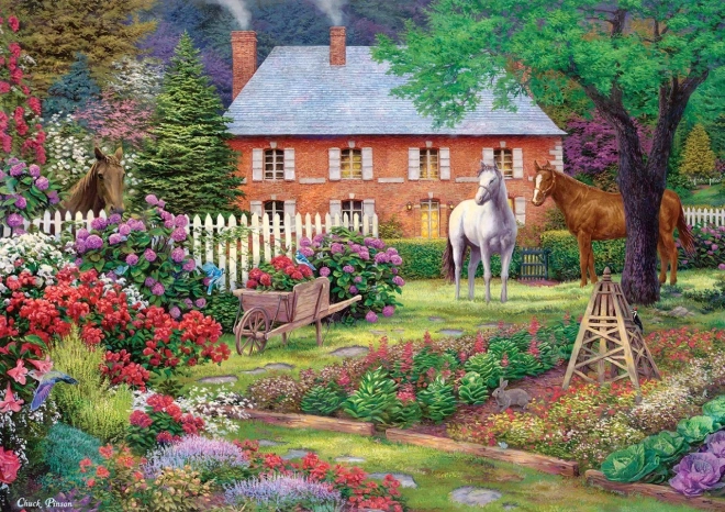 Puzle Jardín con caballos 1500 piezas