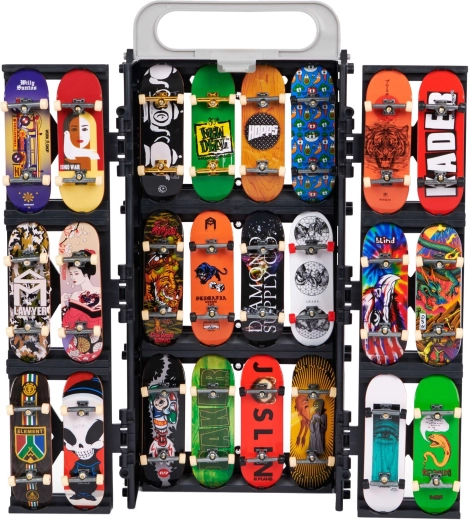Guarda y exhibe hasta 24 fingerboards