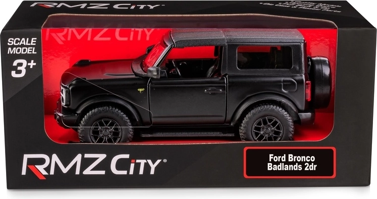 Modelo metálico de coche Ford Bronco Badlands 2023 1:32/39 negro mate