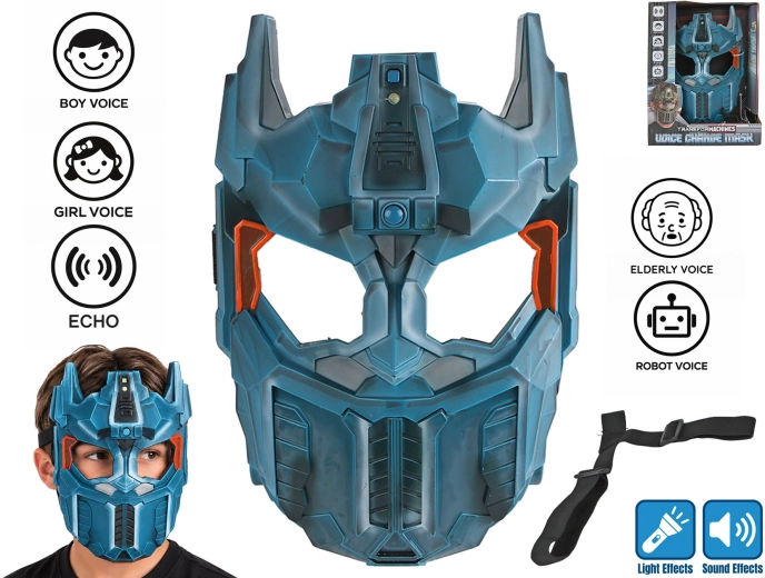 Máscara azul con modulador de voz, luces y sonido TransforMACHINES