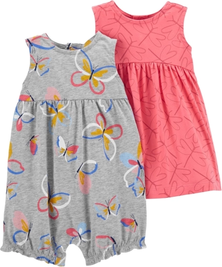 Set de verano Carter’s para niña: vestido con braguita y mono