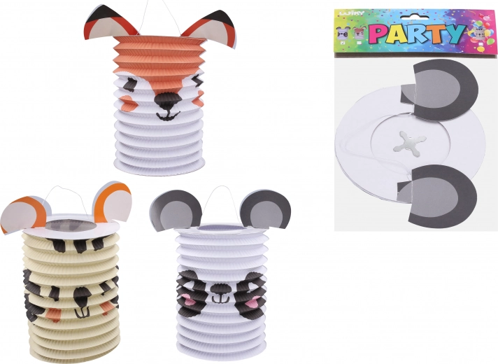Farolillo cilíndrico con motivo de animales 15 cm