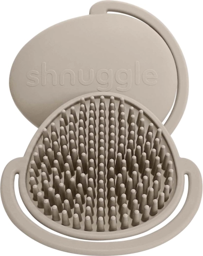 Cepillo infantil de silicona Shnuggle taupe