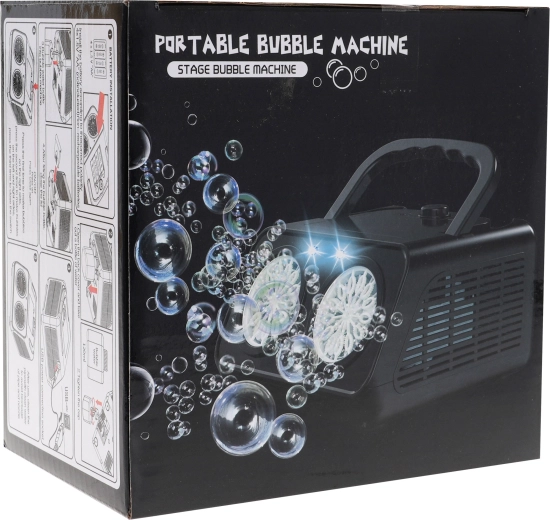 Máquina de burbujas para niños 3+ y adultos con iluminación LED y dos boquillas