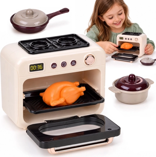 Horno infantil con efectos de luz y sonido y accesorios