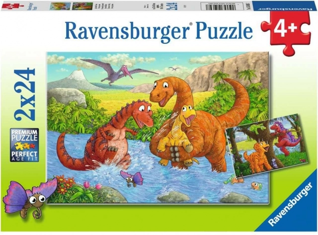 Puzzle RAVENSBURGER dinosaurios juguetones 2×24 piezas
