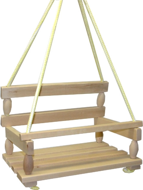 Columpio de madera con barrera de seguridad UNI