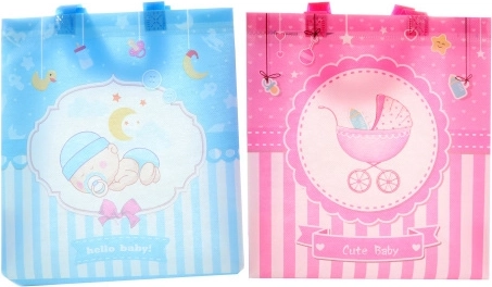 Bolsa de regalo para el nacimiento del bebé, de plástico, 27 × 29 × 12 cm
