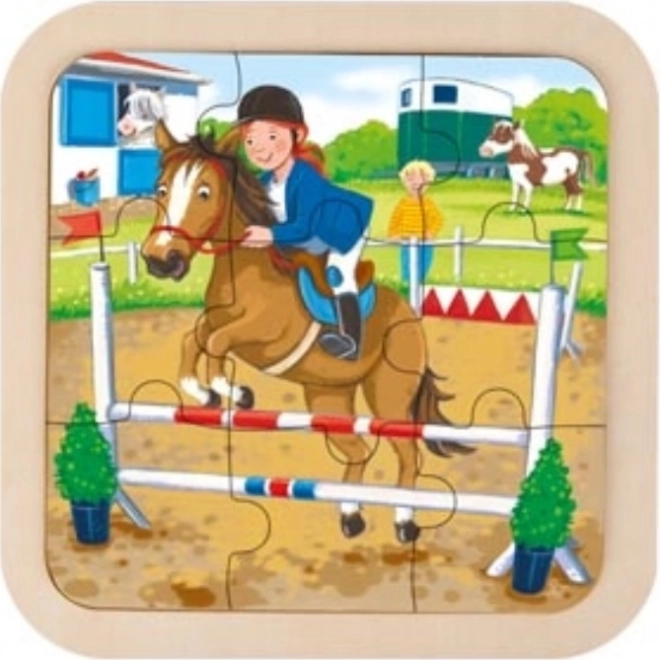 Puzzle de madera Goki Granja – bomberos