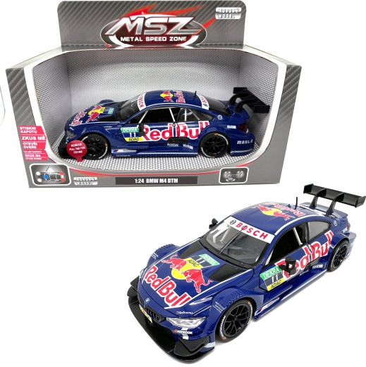 Modelo metálico BMW M4 DTM Red Bull con luz y sonido 1:24