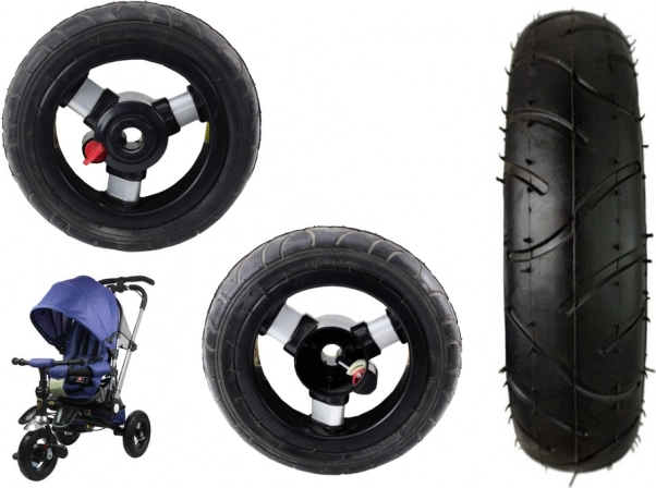 Rueda delantera de plástico con neumático de goma inflable PRO 700