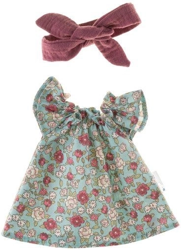vestido con cinturón para muñeca de 32 cm con florecitas de brezo