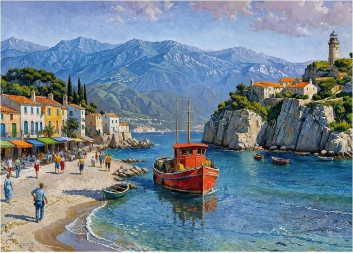 Cherry Pazzi Puzzle Pueblecito junto al mar 1000 piezas