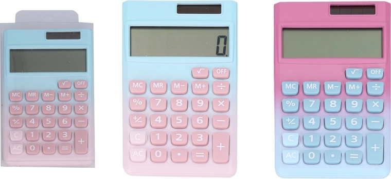 Calculadora de bolsillo a color Vector con alimentación dual