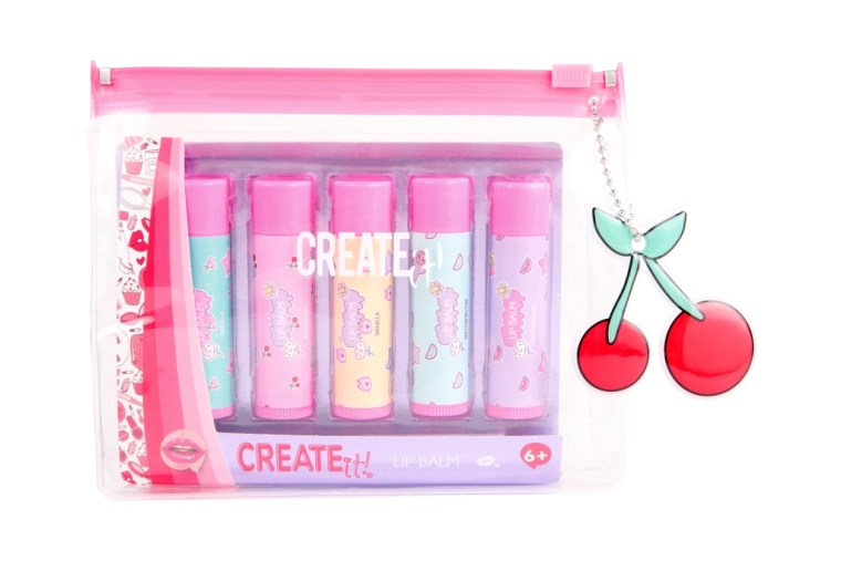 Set de bálsamos labiales en estuche (5 uds) Create It!