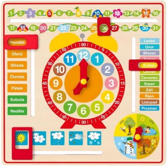 Woody calendario de pared multifunción con reloj