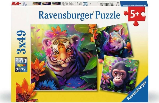 Puzle Crías de la jungla de Ravensburger 3x49 piezas