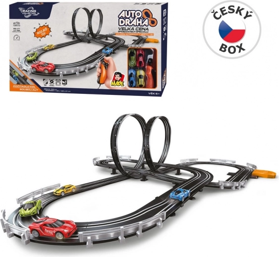 Pista de coches con loopings de 700 cm