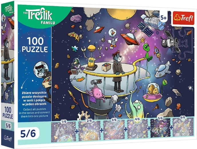 Puzzle de 100 piezas Treflikové: Bert en el espacio