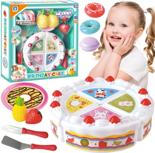 Tarta de cumpleaños Woopie con frutas para cortar y dulces