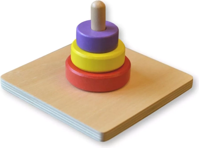 Moyo Montessori tres círculos de colores en un poste - 1 pieza