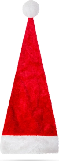 Gorro de Papá Noel de peluche rojo y blanco