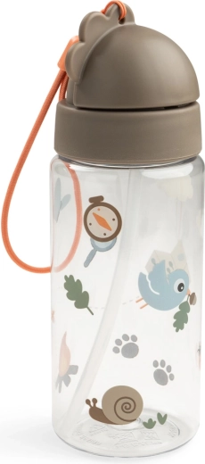 Done by Deer botella con pajita Tiny trails color arena 350 ml