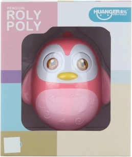 Juguete para niños roly-poly pingüino rosa