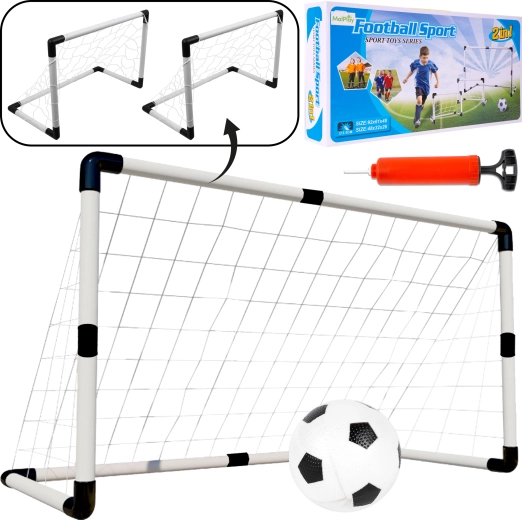 Portería de fútbol – set con una grande y dos pequeñas con red