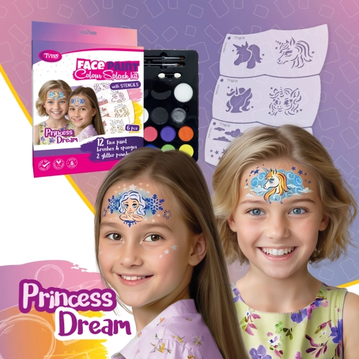 TyToo Princess Dream, set de pinturas faciales con plantillas