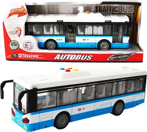 Autobús urbano de inercia con luz y sonido – azul