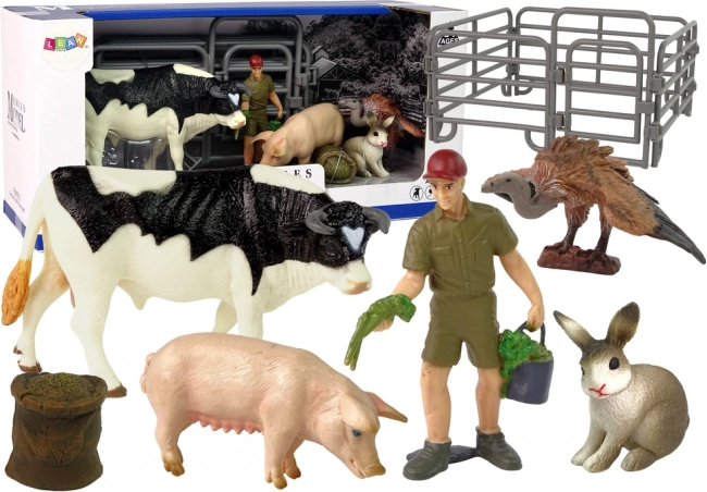 Gran set de figuras de animales de granja doméstica