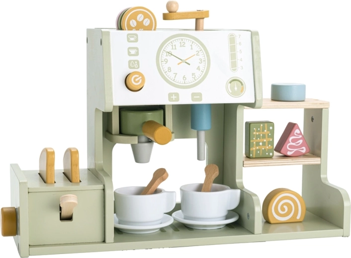 2Kids Toys cafetera de madera con tostadora