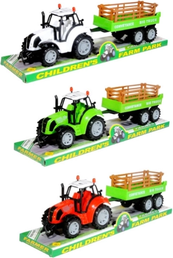 Tractor de plástico con remolque - 1 pieza