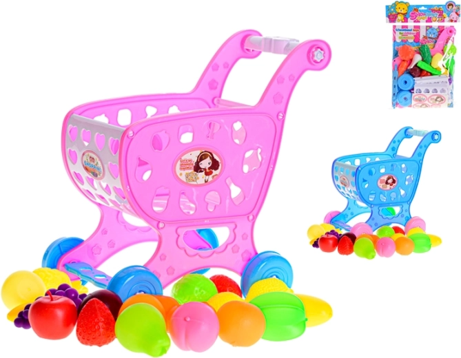 Carrito de compras infantil con frutas