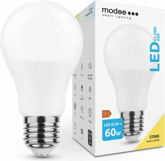Bombilla LED Modee Smart Lighting A60 8,5 W E27, 806 lm, blanco cálido