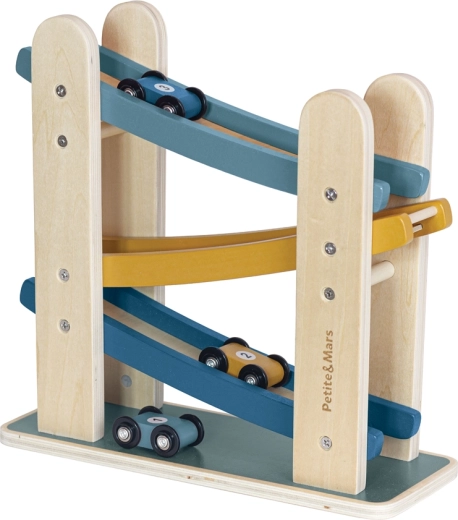 Petite&Mars pista de carreras de madera Milky Way Wood of Mars, Cosmic Blue, 18m+