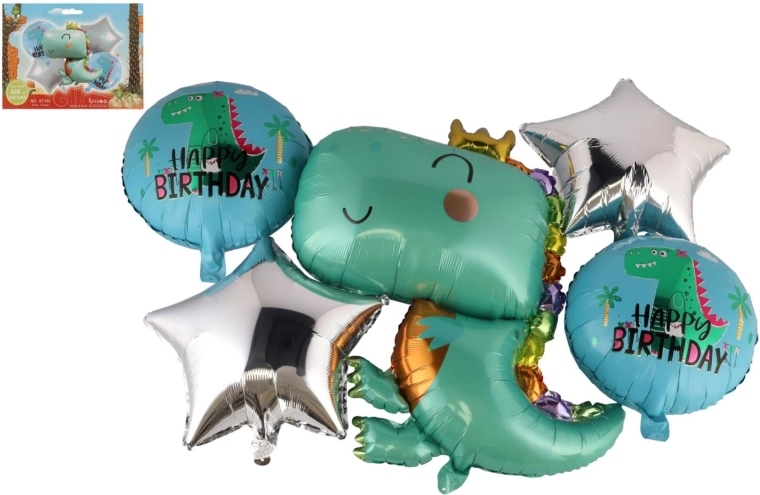 Set de globos inflables de dinosaurio, 5 uds