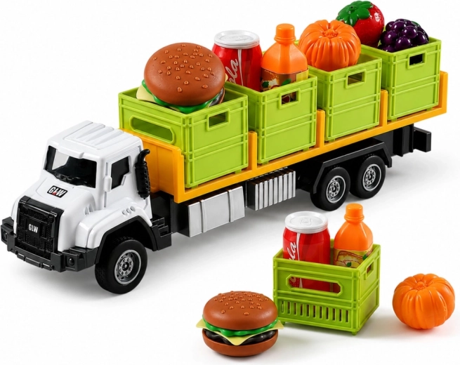 4 cajas llenas de alimentos para jugar al reparto