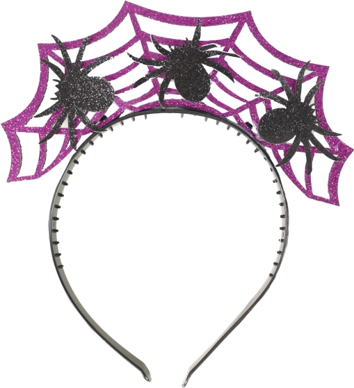 Diadema de Halloween morada con araña