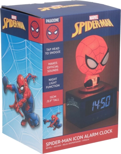 Despertador icónico Marvel Spider-Man con luz nocturna