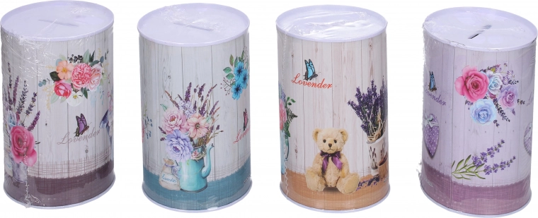 Hucha con motivo floral 8 × 12,7 cm