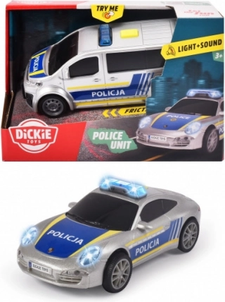 Coche de policía SOS con tracción por fricción, luz y sonido