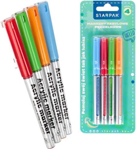 Rotuladores acrílicos de pincel – set de 4 colores