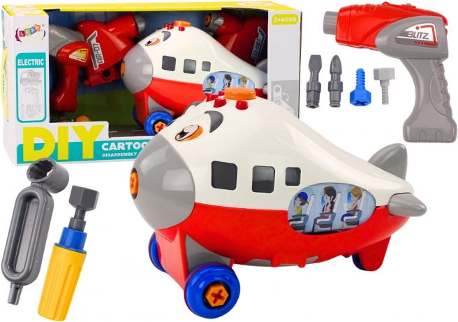 Avión de dibujos animados para montar DIY – rojo