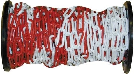 Cadena de seguridad de plástico rojo-blanco 30 m