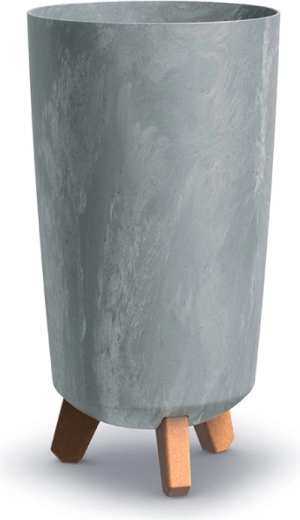 maceta slim con efecto cemento 19,5 cm, gris