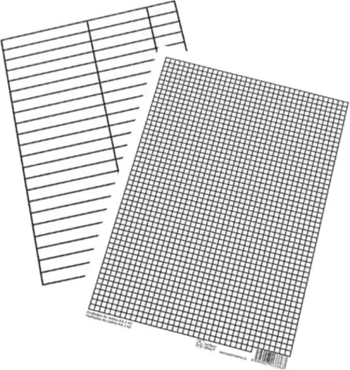 Plantilla para cuaderno A4 – líneas y cuadrícula - 1 unidad