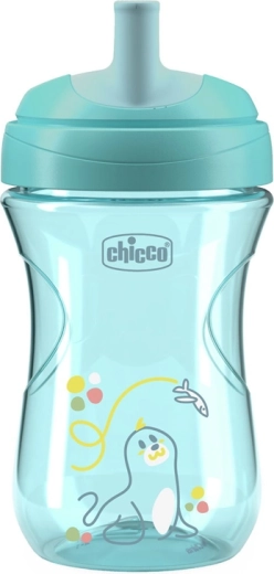 Vaso Chicco Advanced con boquilla de pajita teal 266 ml 12m+